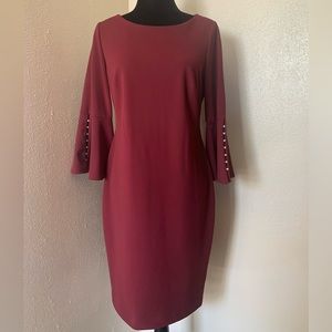 Calvin Klein Bell-Sleeve Sheath Dress